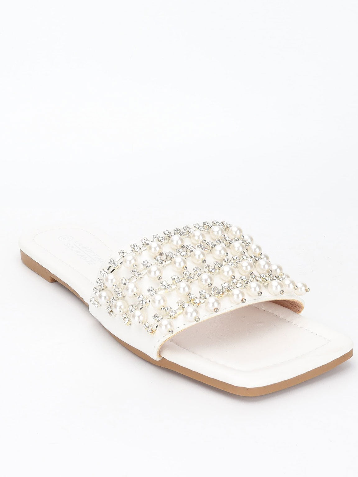 Anna Clara - Flip-flops dekorerade med imitationsljus och pärlor - Black